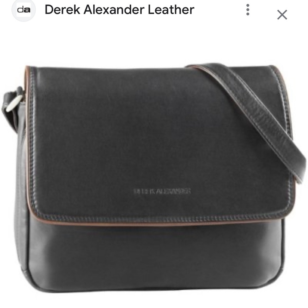 Derek Alexander Black/Brandy colour Leather CIERRA
Crossbody Flap Organizer - Picture 10 of 11